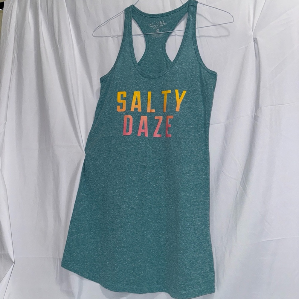 Salt Life Blue Aqua Graphic Dress size M  sleeveless Salty Daze